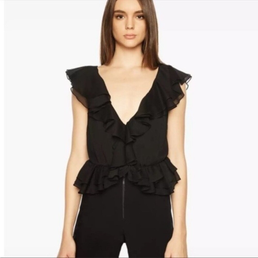 Bardot Emily Frill ruffle Black Bodysuit 6